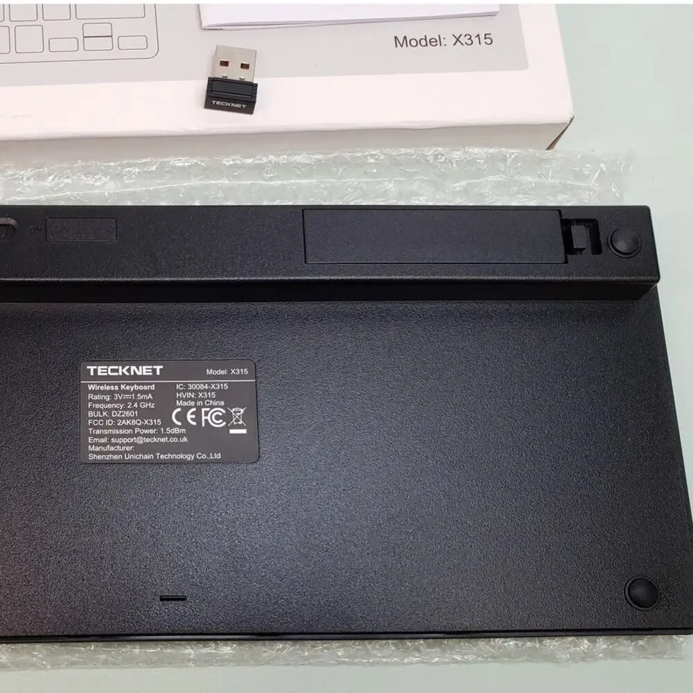 Wireless Keyboard. Tecknet X315. Black 2.4GHz Slim